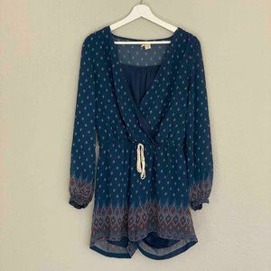 Navy Long Sleeved Romper